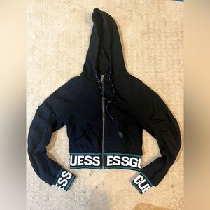 Guess Cropped Fleece Hoodie